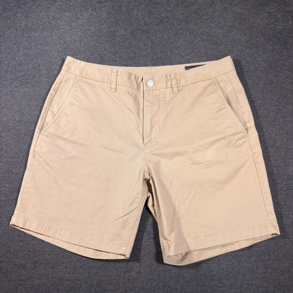 Bonobos Chino Shorts Mens 33 Beige 7 Inch Inseam Stretch Cotton Casual Preppy